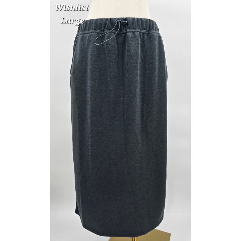 Wishlist Minimalist Clean Lounge Chic Charcoal Terry Midi Skirt